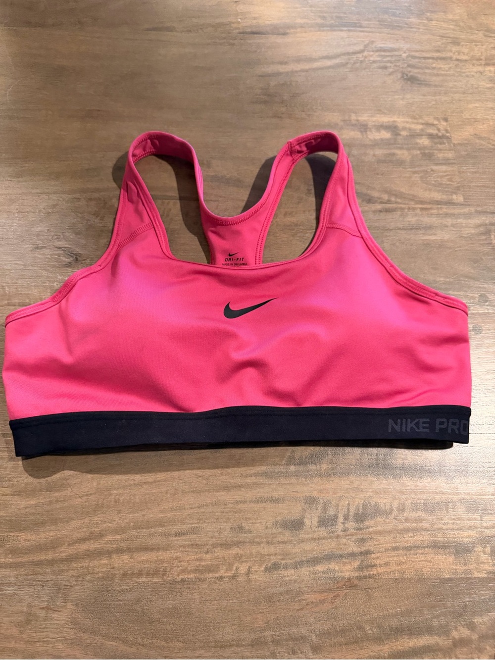 Nike Pink Racerback Sports Bra with Black Underband
